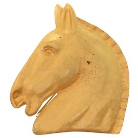 Broche en forme de cheval plaquée or Hermès Doré