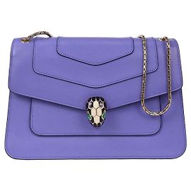 Bulgari Bolsa de ombro Bvlgari Serpenti Forever em couro médio Roxo