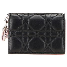 Visitenkartenetui Cannage Lady Christian Dior Schwarz Pink