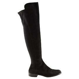 Botas Stuart Weitzman em camurça preta Preto