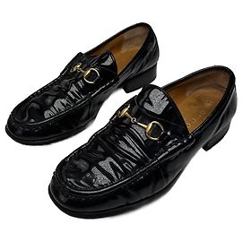 Vintage Gucci Lackleder Slipper Schwarz EU37 Schwarz
