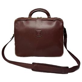 Céline Bolsa de viagem em couro 2Way Vintage Celine Paris Marrom Marrom