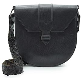 Yves Saint Laurent Vintage Y-Detail runde Schultertasche Schwarz