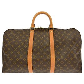 Bolsa Keepall Louis Vuitton em canvas Monogram 50 Marrom