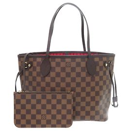 Louis Vuitton Neverfull PM Damier Canvas Tote Bag Brown Damier ebene