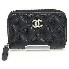Monedero negro acolchado Chanel Negro