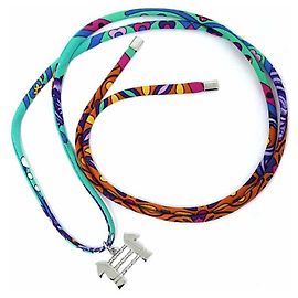Choker de seda Saul da Hermès com charme Verde