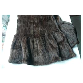 Autre Marque-GIANT KNITTED FOX FUR STOLE UNKNOWN BRAND EXCELLENT CONDITION-Dark brown