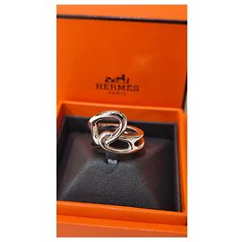 Hermès Punk Anchor Chain Ring Silver Silvery