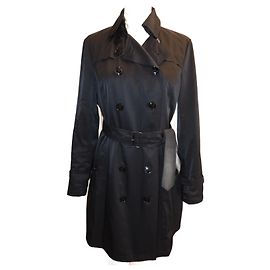 BURBERRY BLACK TRENCH SIZE 40 LIKE NEW CONDITION Black
