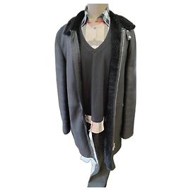 Dior Black Leather Coat Black