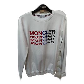 Moletom Moncler de algodão branco com logo Branco