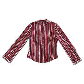 Sinéquanone Blusa a rayas Sinequanone con cuello Mao talla 38 Castaño Negro Roja Crema