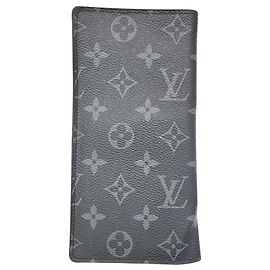 Louis Vuitton Herren Geldbörse Brazza in Schwarz Schwarz Monogramm