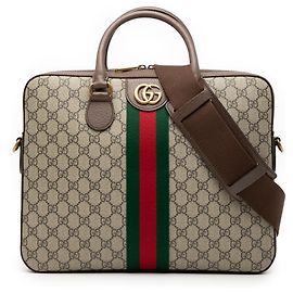 Pasta Ophidia Web GG Supreme marrom da Gucci Marrom