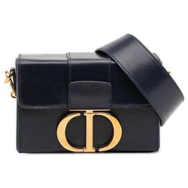 Bolsa 30 Montaigne em couro azul Dior Azul Azul marinho