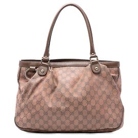 Bolsa tote Sukey em lona GG marrom da Gucci Marrom