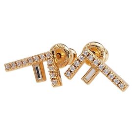 Pendientes Fendi F con strass Dorado