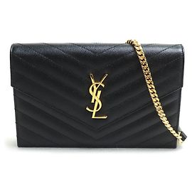 Borsa a spalla Cassandra Chain di Saint Laurent Nero