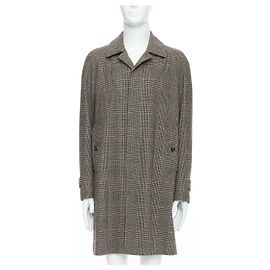 Manteau long en herringbone en cachemire Storm System de Loro Piana Marron Beige