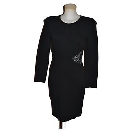 Emilio Pucci Schwarzes Kleid mit Spitzen Details Viscose Größe 40 Schwarz