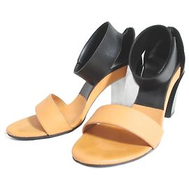 Chloé Chloe Bicolor Leather Sandals Black Orange