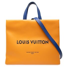 Bolsa tote de couro açafrão Louis Vuitton Dourado Laranja