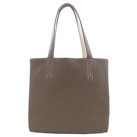 Sac Tote Double Sens 28 Hermès Marron Blanc