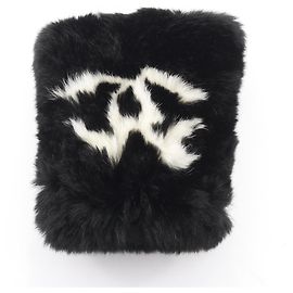 Chanel Coco Mark Gloves Black White