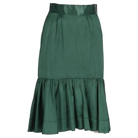 Prada Petrol Green Silk Skirt - 2000s Other Green