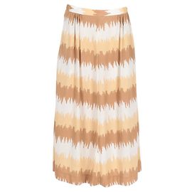 Autre Marque Beige gemusterter Rock von Roberta di Camerino - 2000er Weiß Beige Sand