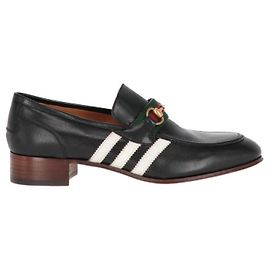 Mocassini in pelle nera Gucci x Adidas - Anni 2020 Nero
