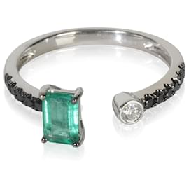 Autre Marque-White Gold Emerald and Diamond Ring-Other