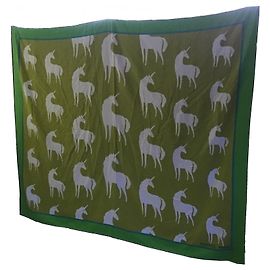 Châle Écharpe Licorne Hermès Vert