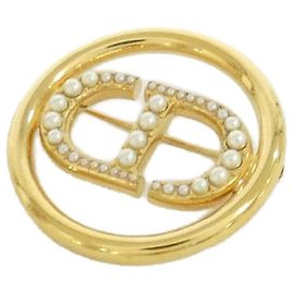 Broche Christian Dior 30 Montaigne V1113WOMRS Branco Dourado