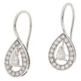 Boucheron Ava Pear-Shaped Diamond Stud Earrings White
