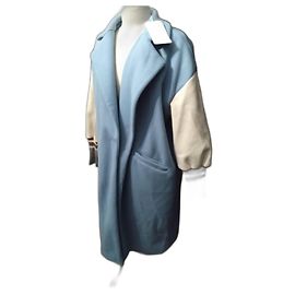 Autre Marque Langer Senes Blauer Teddy-Stil Mantel T36 (Oversized-Schnitt) Blau