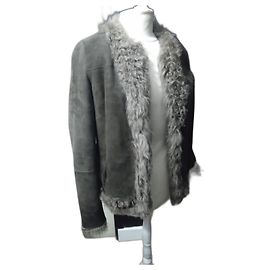 Gerard Darel Gérard Darel Reversible Shearling Jacket / Coat T36/S Grey