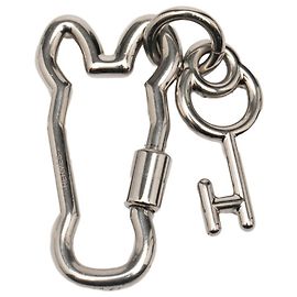 Chaveiro Clé Cheval Mousqueton Hermès Prata