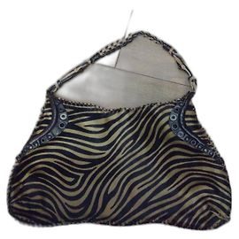 Bolsa de Mão Maliparmi Zebra e Couro Marrom