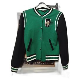 Blouson vert Golden Goose / Maje – Taille 36 / S – Polyester – Mat varsity bomber jacket Vert