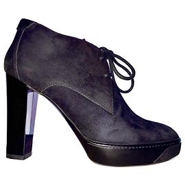 Hogan Bottines Plateforme à Lacets en Daim Noir