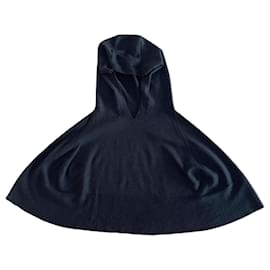 Schwarzer Kapuzenponcho oder Schulterwärmer John Smedley Einheitsgröße Schwarz