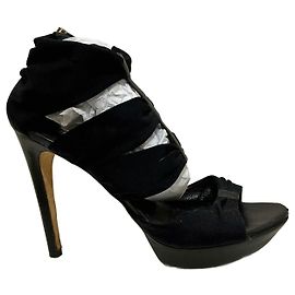 Fendi Platform stiletto sandals in black Black