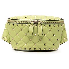 Valentino Grüner Nappa Rockstud Spike Gürteltasche Golden Grün