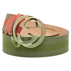Gucci-Cinto Gucci com G entrelaçado-Rosa,Caqui