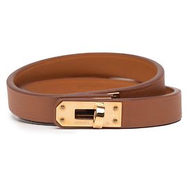 Pulsera Mini Kelly Double Tour de Hermès Castaño