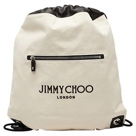 Zaino in tela e pelle nera e avorio Jimmy Choo Nero Crudo