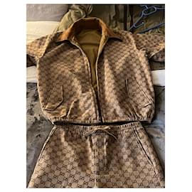 Gucci-Gucci – Reversible GG Supreme Monogram Set – Size M (48 IT) – Excellent Condition-Beige