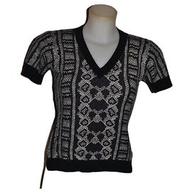 Pull Just Cavalli manches courtes mélange laine chevaux Multicolore